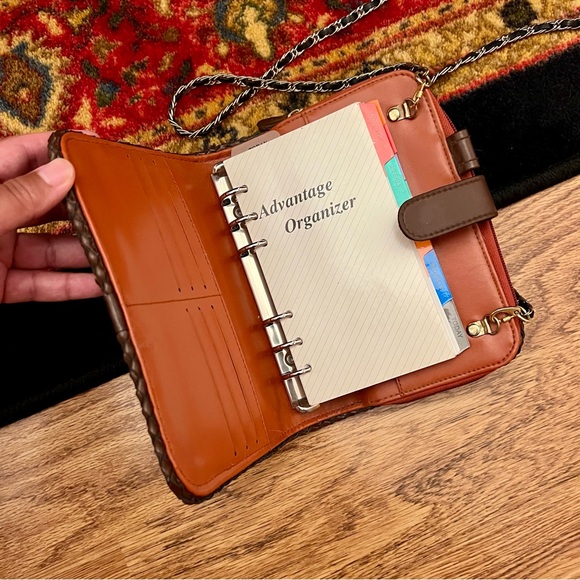 Vintage Dooney & Bourke Black and Brown Leather Crossbody Planner Organizer - Picture 4 of 7